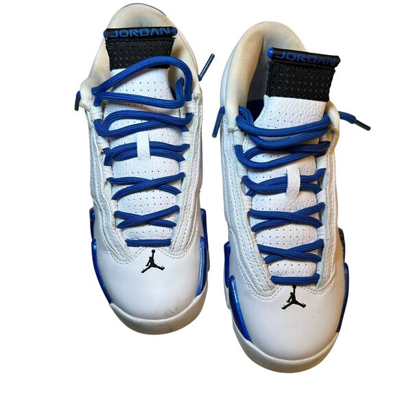 Nike Air Jordan 14 Retro GS Hyper Royal/Black/White Youth 4.5 Unisex 487524-104 - Picture 2 of 11